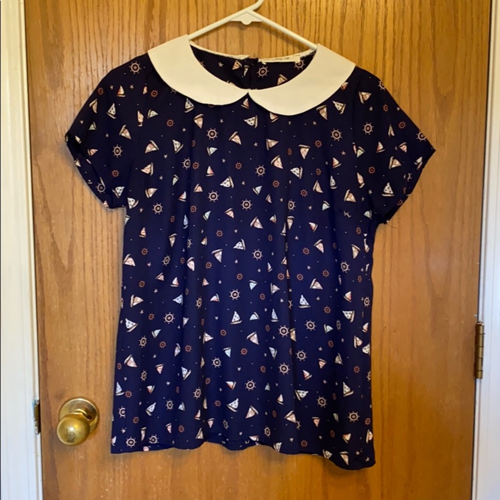ModCloth Nautical Peter Pan collared top